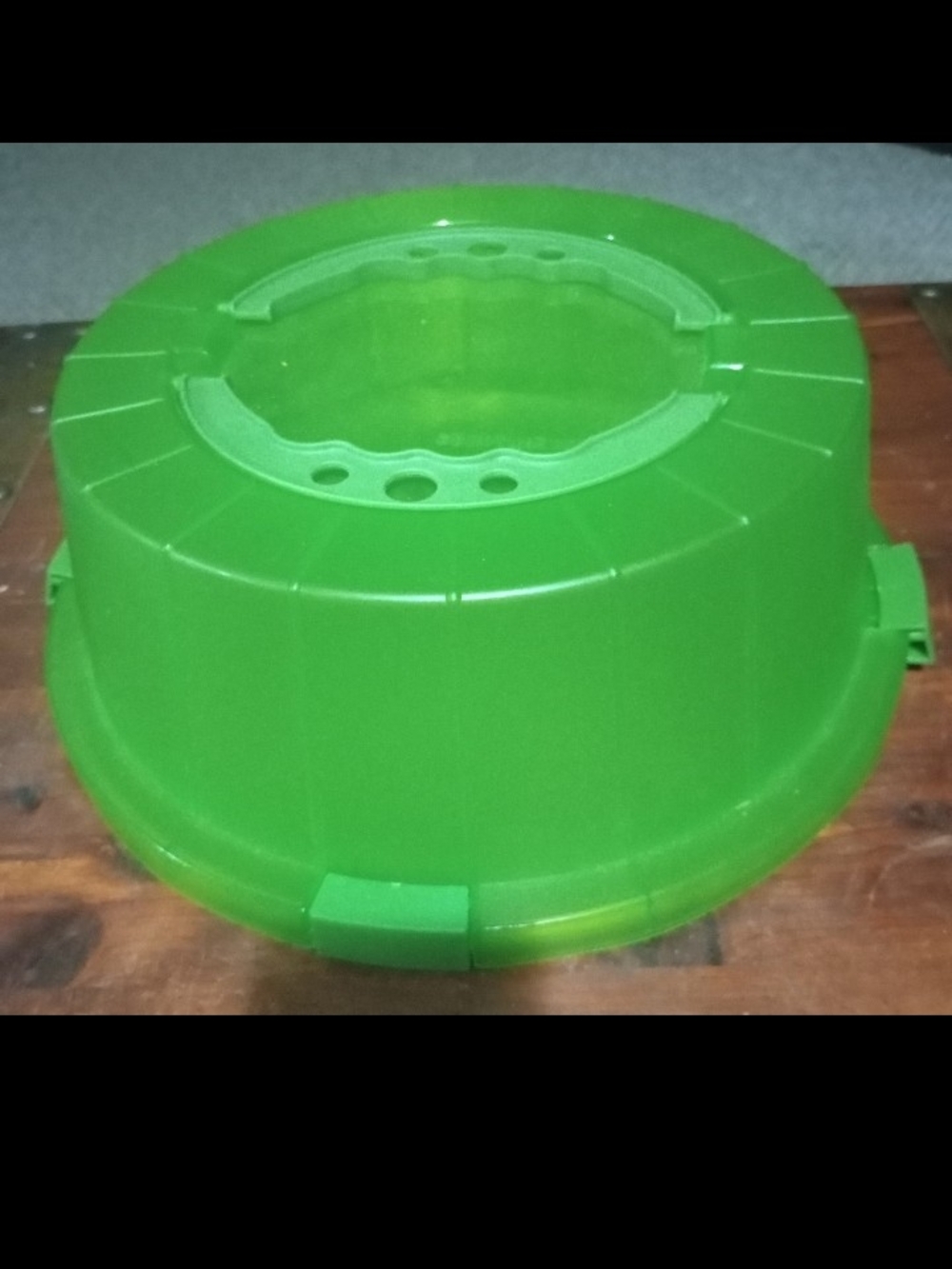 Green Plastic And Metal Cake Careier